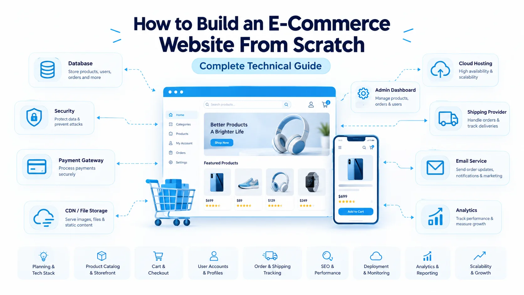 How to Build a Complete E-Commerce Website From Scratch: A Technical Guide to Architecture, Database Design, and Growth