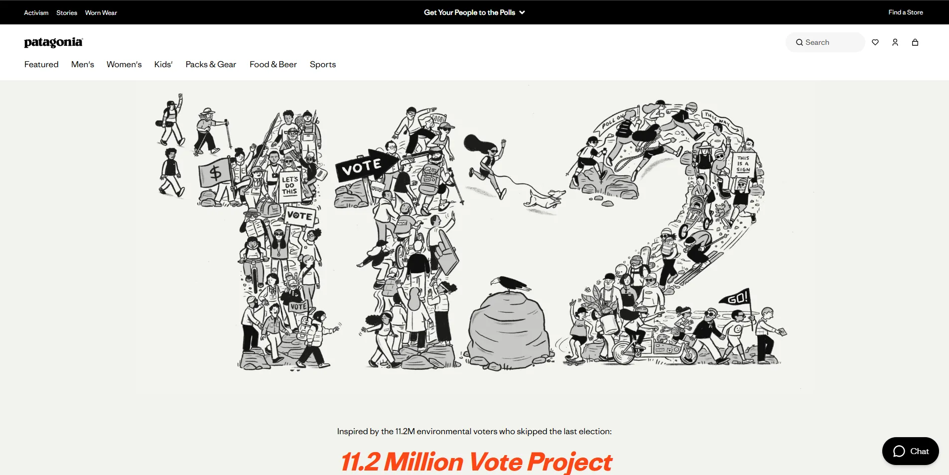 Patagonia homepage