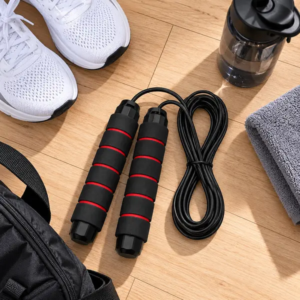 Adjustable Speed Jump Rope with Foam Handles for Fitness and Cardio Training image 3