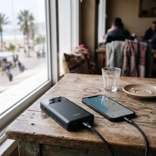 Anker Power Bank with Built-In USB-C Cable and LED Display