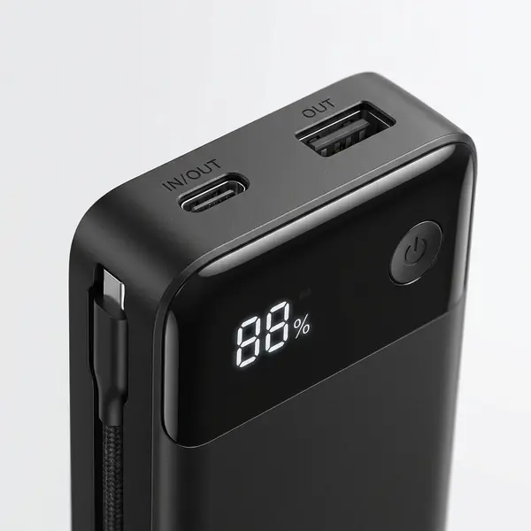 Anker Power Bank with Built-In USB-C Cable and LED Display