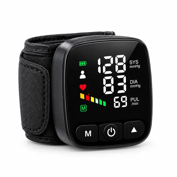 Arabic Digital Wrist Blood Pressure Monitor with Pulse Rate and Color Indicator