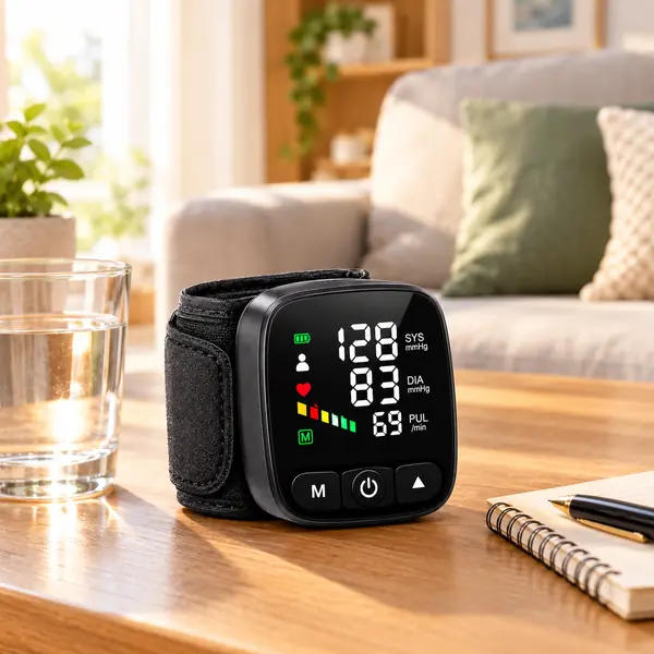 Arabic Digital Wrist Blood Pressure Monitor with Pulse Rate and Color Indicator image 5