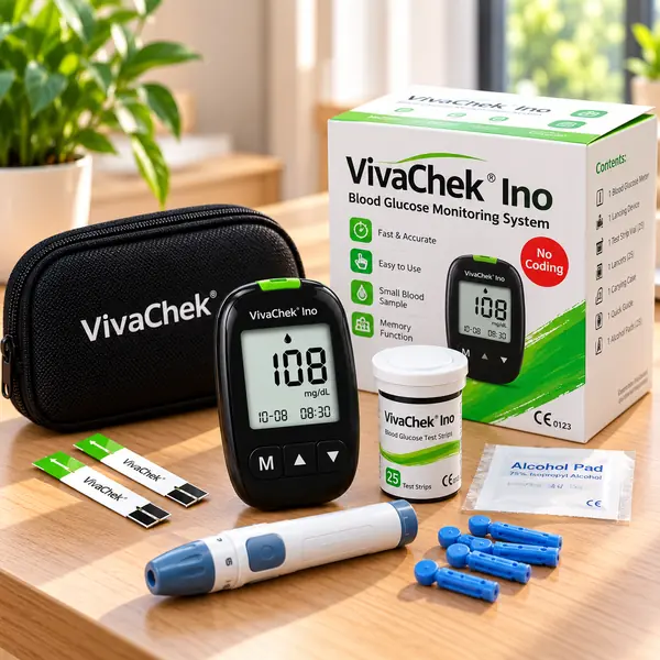 Health Monitoring Bundle: Digital Wrist Blood Pressure Monitor + VivaChek Ino Digital Blood Glucose