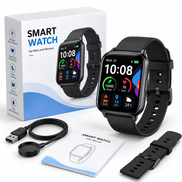 Smart Watch for Men and Women with Touchscreen Display