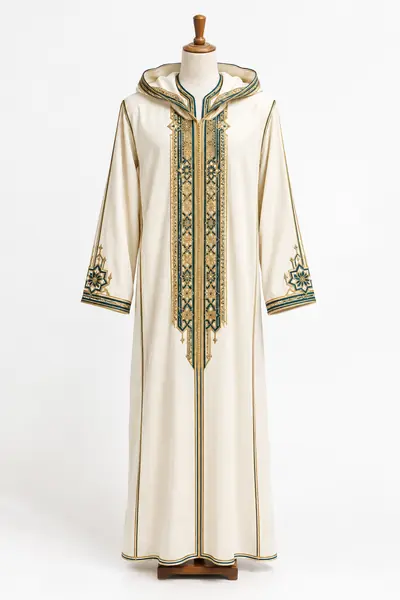 Traditional Moroccan Djellaba - Premium Embroidered — Image 1